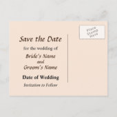 オレンジ色の蘭のSave the Date 案内ポストカード (裏面)