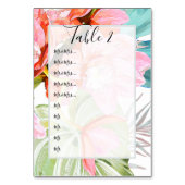 オレンジ色の蘭+パームテーブル番号ピンをボードに テーブルナンバー (裏面)