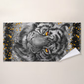 オレンジ色の虎の目 |トラカラフルガーバスタオル バスタオル (バスタオル)