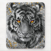 オレンジ色の虎の目 | Tiger カラフル Mouse pad マウスパッド (正面)