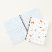 オレンジ色の虎猫と葉のパターン ノートブック (内部)