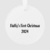 オレンジ色の虎猫の子猫とサンタ帽子ステンドグラス オーナメント (裏面)