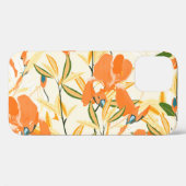 オレンジ色の虹彩:シームレスな花模様 Case-Mate iPhoneケース (裏面 (横))