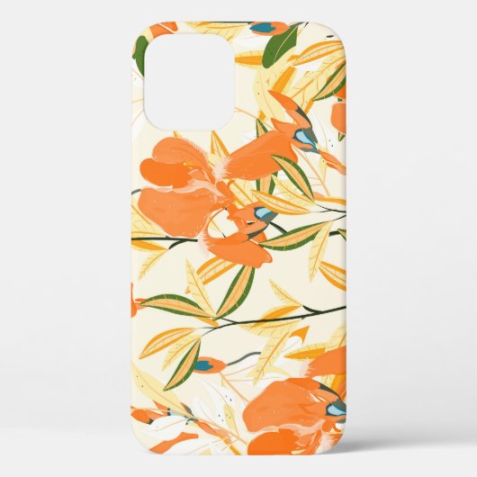 オレンジ色の虹彩:シームレスな花模様 Case-Mate iPhoneケース (裏面)