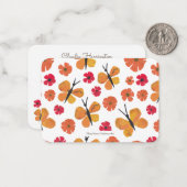 オレンジ色の蝶かわいい蝶ポピーのパターン ノートカード (正面/裏面インサイチュ)