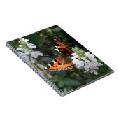 オレンジ色の蝶と白い花 ノートブック (右側)