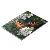 オレンジ色の蝶と白い花 ノートブック (左側)