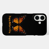オレンジ色の蝶のデザインのiPhone16カバー Case-Mate iPhoneケース (裏面 (横))