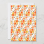 オレンジ色の蝶の水色の赤ちゃんシャワーの招待状 招待状 (裏面)