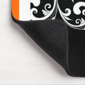 オレンジ色の蝶の渦 マウスパッド (コーナー)