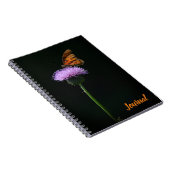 オレンジ色の蝶の紫の花雑誌 ノートブック (右側)