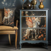 オレンジ色の蝶の羽を持つ白いユニコーンのティーン ランバークッション