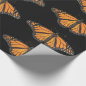 オレンジ色の蝶ウィング写真 ラッピングペーパー (角)