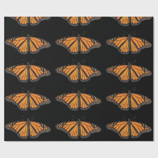 オレンジ色の蝶ウィング写真 ラッピングペーパー (フラット)