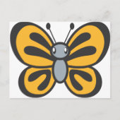 オレンジ色の蝶マンガ ポストカード (正面)