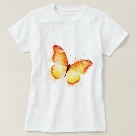 オレンジ色の蝶 Tシャツ (デザイン正面)