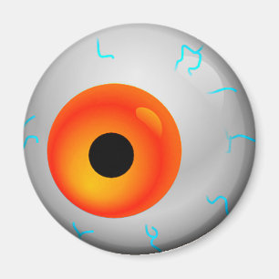 オレンジ色の血走ったゾンビアイボールハロウィーン マグネット