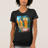 オレンジ色の衣を着た悟りを開いた仏教徒 Tシャツ (正面)