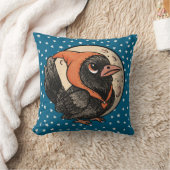 オレンジ色の衣装を着たムーンスターの可愛いハロウィーンレイヴン クッション (ブランケット)