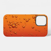 オレンジ色の表面の水滴 iPhoneケース (裏面横)