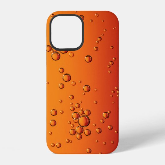 オレンジ色の表面の水滴 iPhoneケース (裏面)
