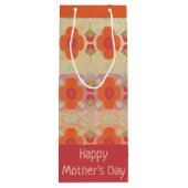 オレンジ色の装飾デザイン ワインギフトバッグ (裏面)