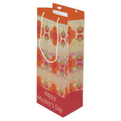 オレンジ色の装飾デザイン ワインギフトバッグ (正面アングル)