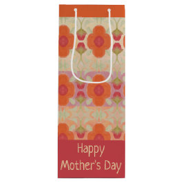 オレンジ色の装飾デザイン ワインギフトバッグ