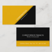 オレンジ色の角度付き文字の名モダン刺 名刺 (正面/裏面)