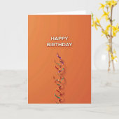 オレンジ色の誕生日カードが明るく輝く カード (黄色い花)
