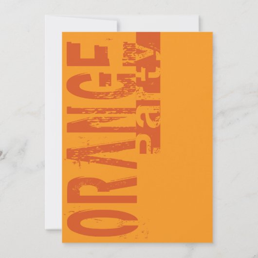 オレンジ色の誕生日パーティー招待状 招待状 (裏面)