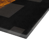 オレンジ色の警告フロート抽象芸術ハロウィーンブラックボックス カッティングボード (角)