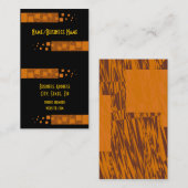 オレンジ色の警告フロート抽象芸術ハロウィーンブラックボックス 名刺 (正面/裏面)