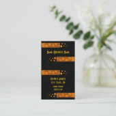 オレンジ色の警告フロート抽象芸術ハロウィーンブラックボックス 名刺 (スタンド正面)