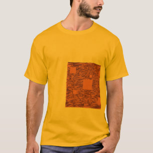 オレンジ色の警告フロート抽象芸術ハロウィーンブラックボックス Tシャツ