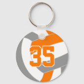 オレンジ色の買灰色のバレー買ボールの1つまたはバルク キーホルダー (正面)