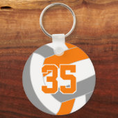 オレンジ色の買灰色のバレー買ボールの1つまたはバルク キーホルダー (正面)