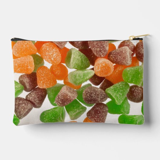 オレンジ色の赤いガムキャンディを振りかける砂糖モノグラム アクセサリーポーチ (裏面)