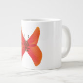 オレンジ色の赤いケシの蝶あなたの名前 ジャンボコーヒーマグカップ (正面右)