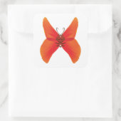 オレンジ色の赤いケシの蝶あなたの名前 スクエアシール (バッグ)