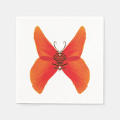 オレンジ色の赤いケシの蝶あなたの名前 スタンダードカクテルナプキン (正面)