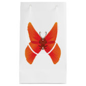 オレンジ色の赤いケシの蝶あなたの名前 スモールペーパーバッグ (正面)