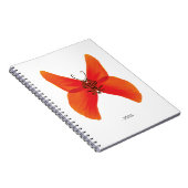 オレンジ色の赤いケシの蝶あなたの名前 ノートブック (右側)