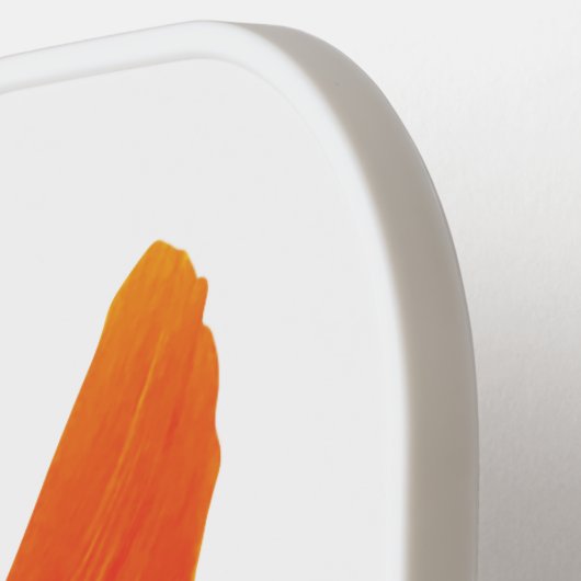 オレンジ色の赤いケシの蝶あなたの名前 ピックルボールラケット (左詳細)