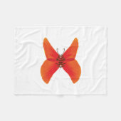 オレンジ色の赤いケシの蝶あなたの名前 フリースブランケット (正面(横))