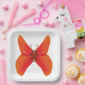 オレンジ色の赤いケシの蝶あなたの名前 ペーパープレート (パーティー)