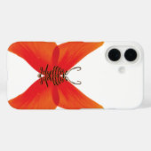 オレンジ色の赤いケシの蝶あなたの名前 Case-Mate iPhoneケース (裏面 (横))