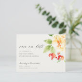 オレンジ色の赤いバラの水の色のフローラ日付を保存 案内ポストカード (スタンド正面)