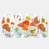 オレンジ色の赤いポピーの花のパターンの水の色結婚の フェイバーボックス (見開き)