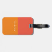 オレンジ色の赤いモダン飛行機モノグラム ラゲッジタグ (裏面横)